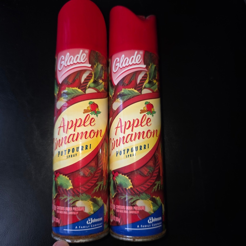 Lot of 2‎ Glade Apple Cinnamon Potpourri Spray Air Freshener 9oz Vintage 2000